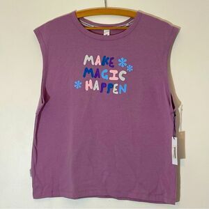 Beachbody Purple “Make Magic Happen” 100% Cotton Tank Top in Size Large NWT
